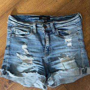 Forever 21 jean stretch ripped shorts
